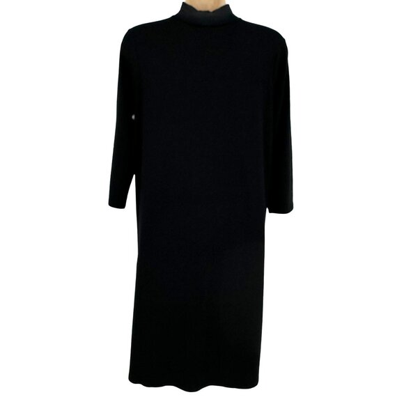 NWT J.Jill Wearever Collection Black Mock Turtleneck Shift Dres M Petite - Picture 3 of 7